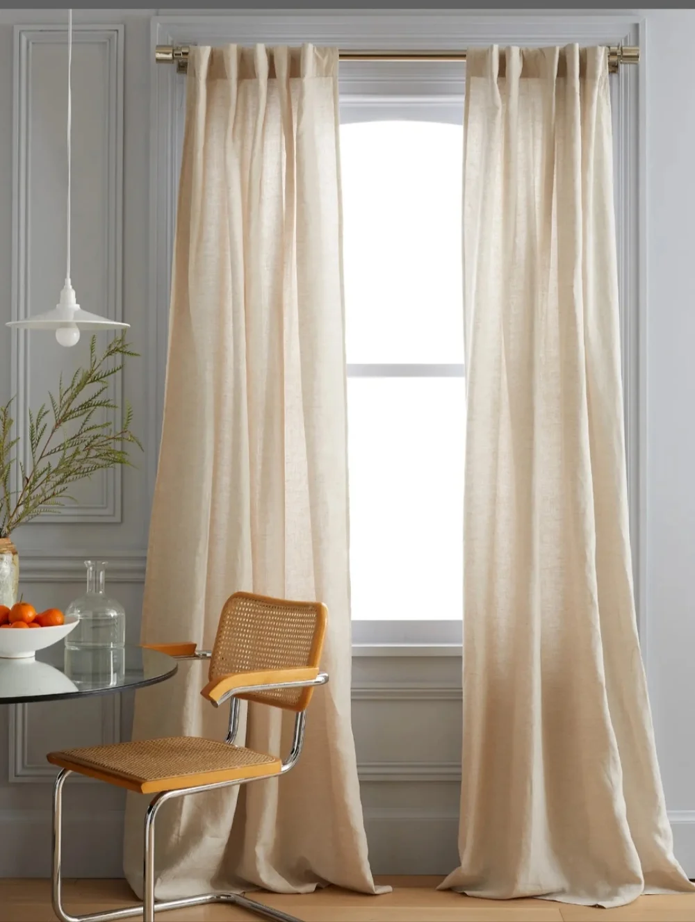Quince European Linen Curtain Light Filtering 48x108 (One Panel)